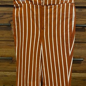 Forever 21 burnt orange and white striped pants